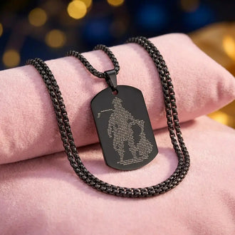 Oxidized Black Hanuman Ji Engraved Pendant Dharmik