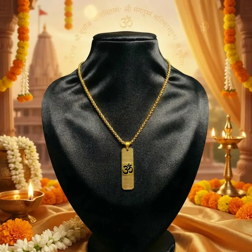 Gold plated om pendant