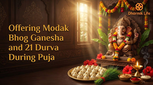 offering modak bhog to ganesh ji