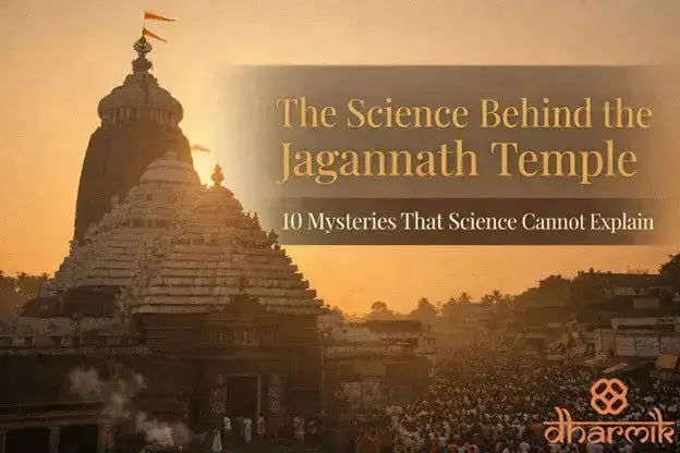 Jagannath Temple Puri at sunrise with the Sudarshan Chakra and Patita Pavana flag visible — Jagannath Temple mysteries