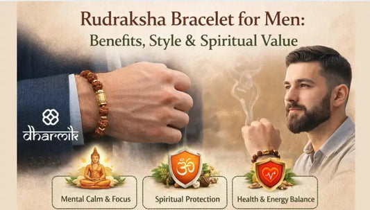 Rudraksha bracelet for men with natural beads symbolising spiritual strength and balance