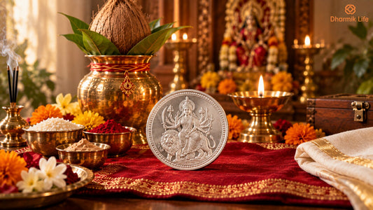 durga-silver-coin-navratri-puja