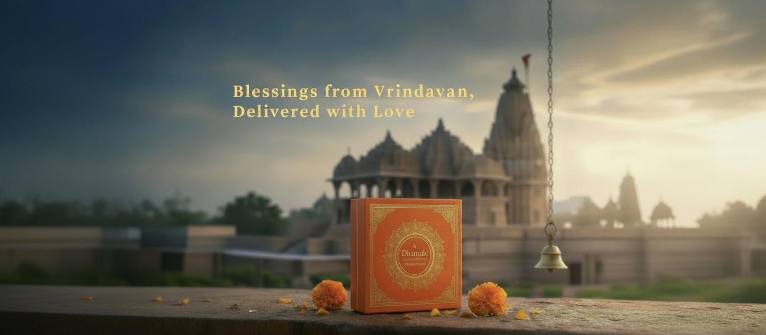 Dharmik  homepage banner — puja samagri and spiritual products collection
