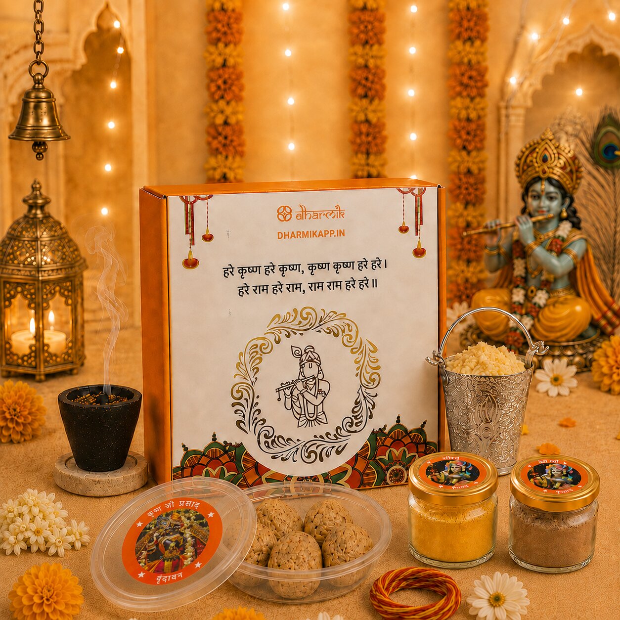 Janmashtmi Box with Krishna's Divine Blessings from Vrindavan