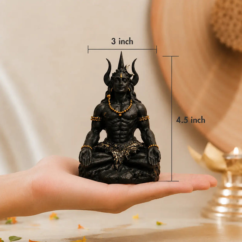Premium black shiva idol measurements - DharmikLife