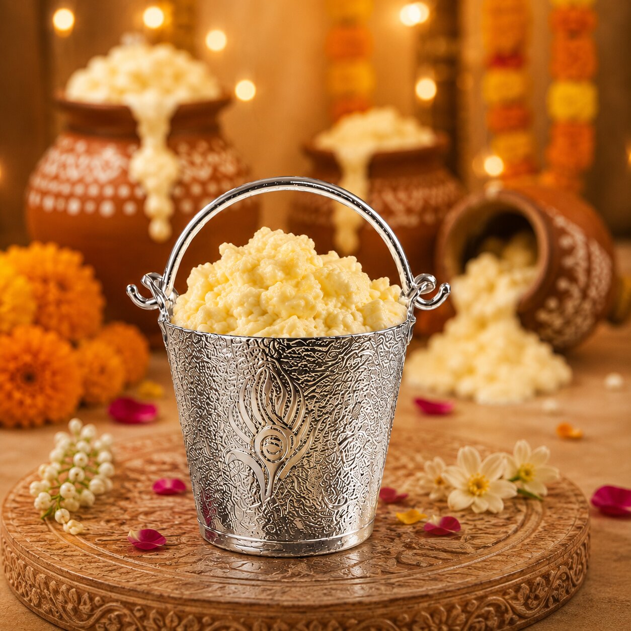 Premium Silver Plated Makhan Balti (Blessed in Vrindavan)