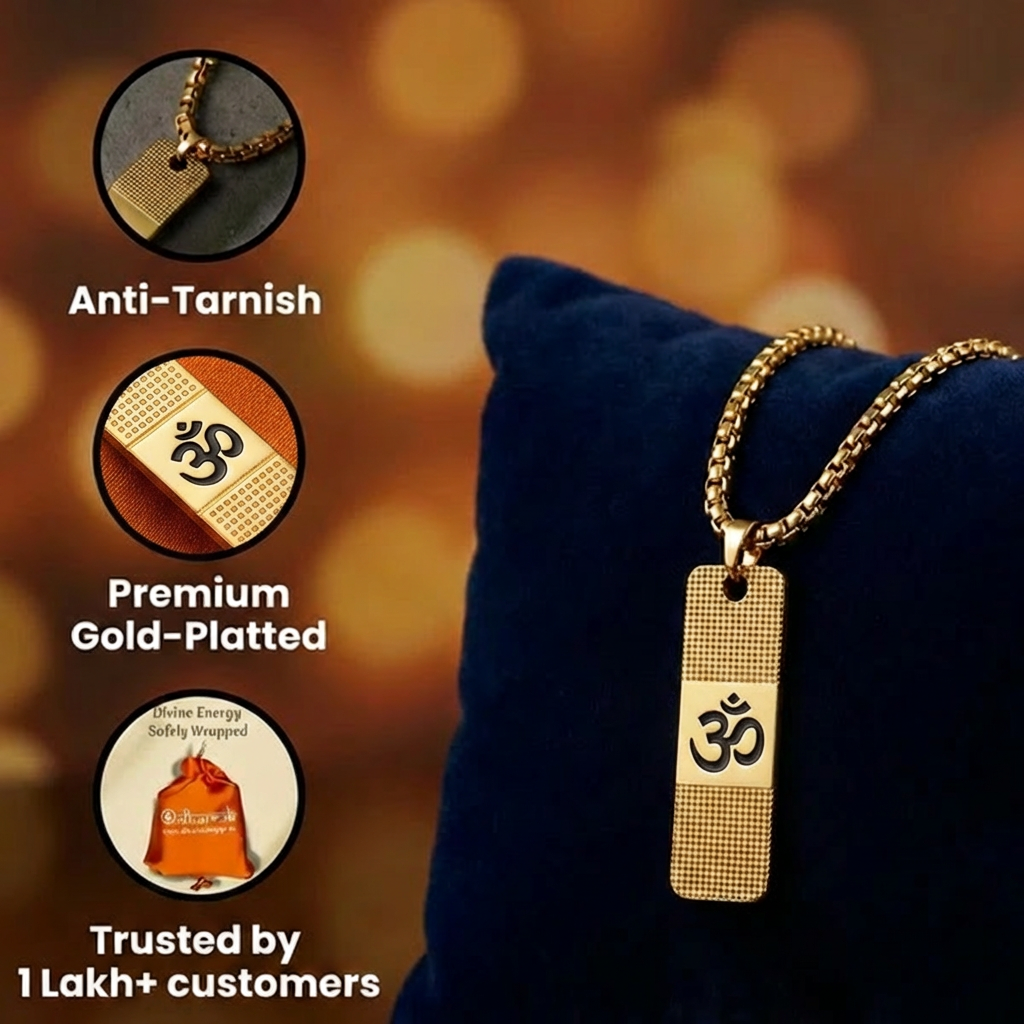 Gold plated om pendant