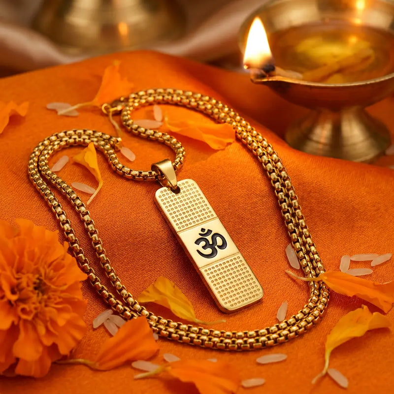 Gold plated om pendant