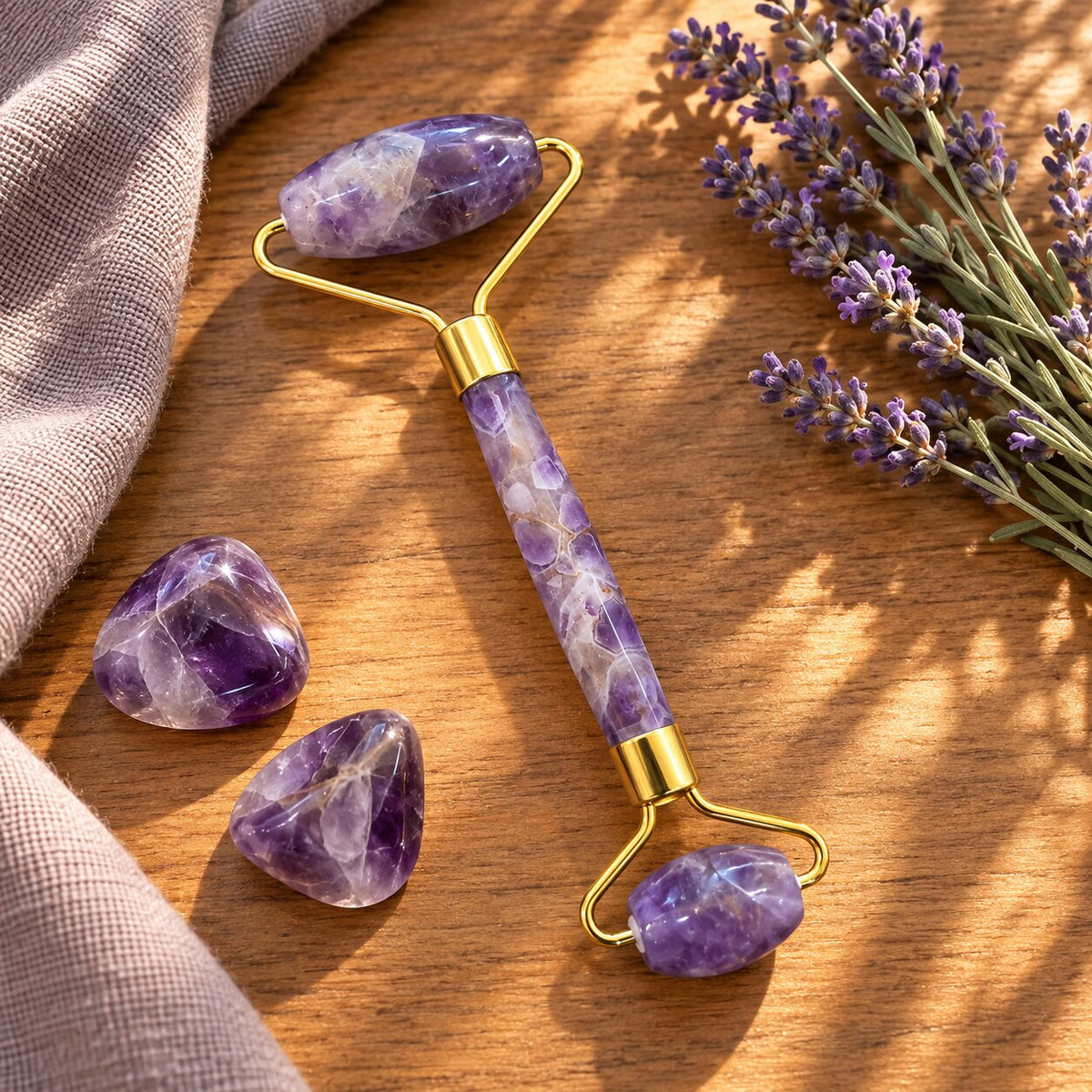 Regular size Amethyst crystal roller