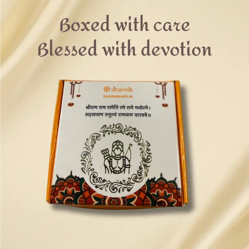Krishna Murti Gold-Plated Lord Krishna Idol Packaging Box - Blessed in Vrindavan Dharmik