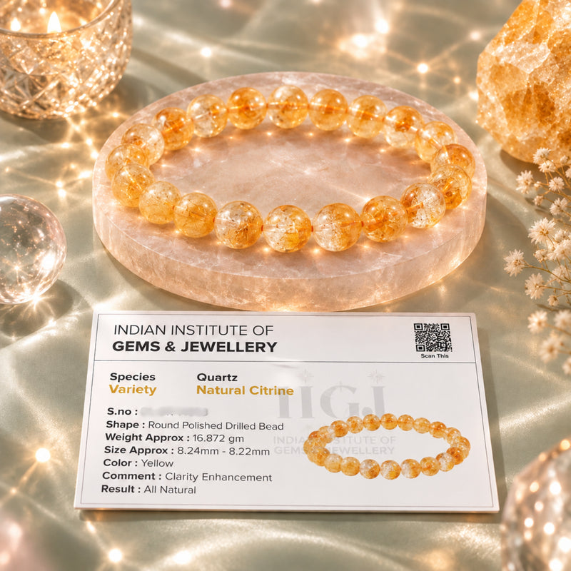 lab certification of Citrine Crystal Bracelet