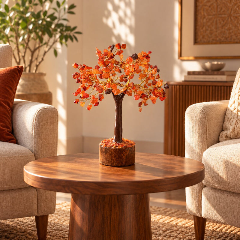 Red Carnelian crystal tree for home 