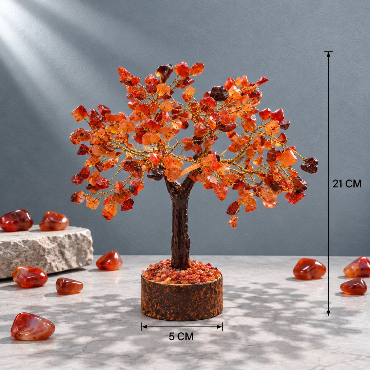 Size of Red Carnelian crystal tree