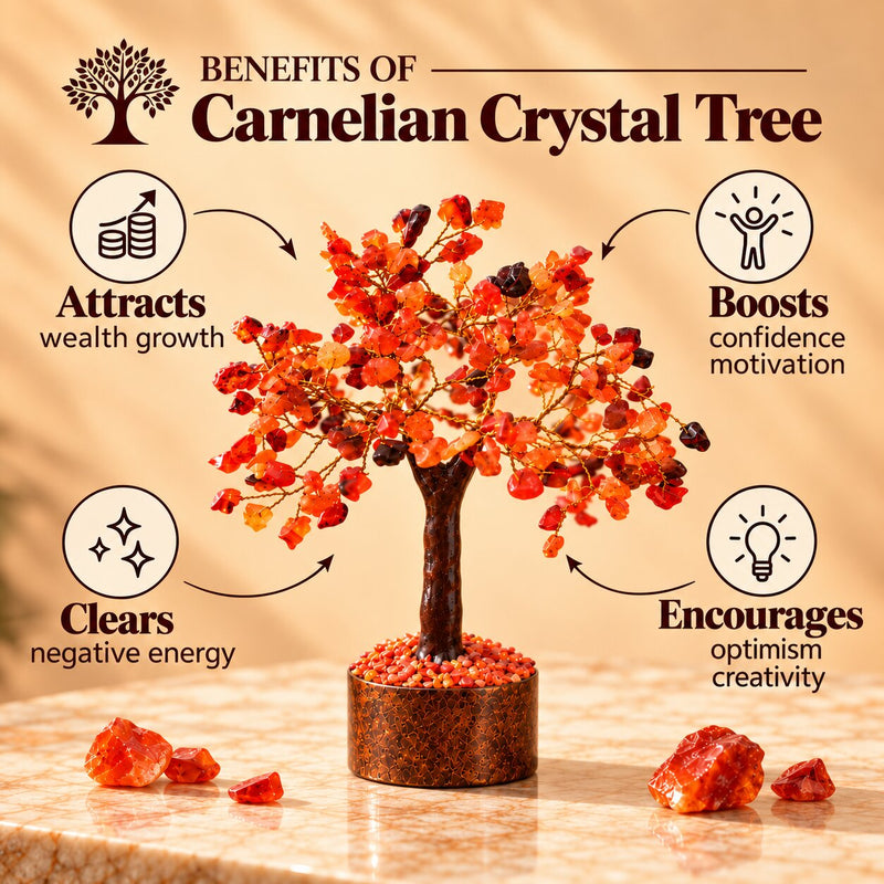 Benefits of Red Carnelian crystal tree