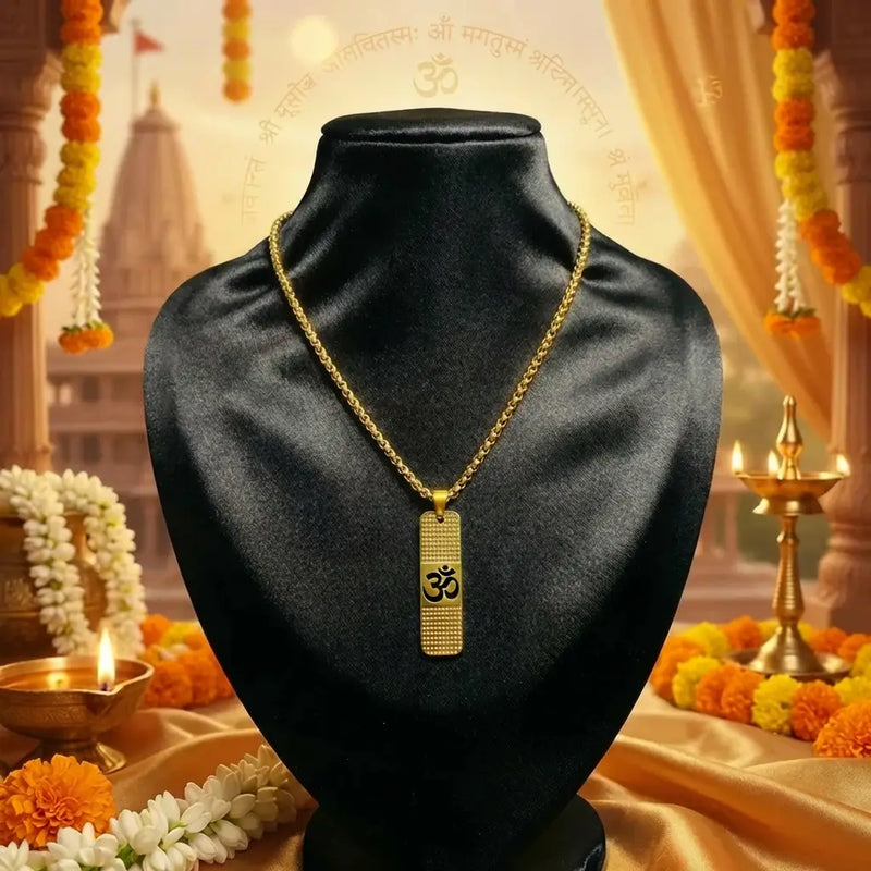 Gold plated om pendant