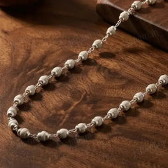 Silver Plated Tulsi Mala – 54 Beads, 6 mm, Peace & Protection