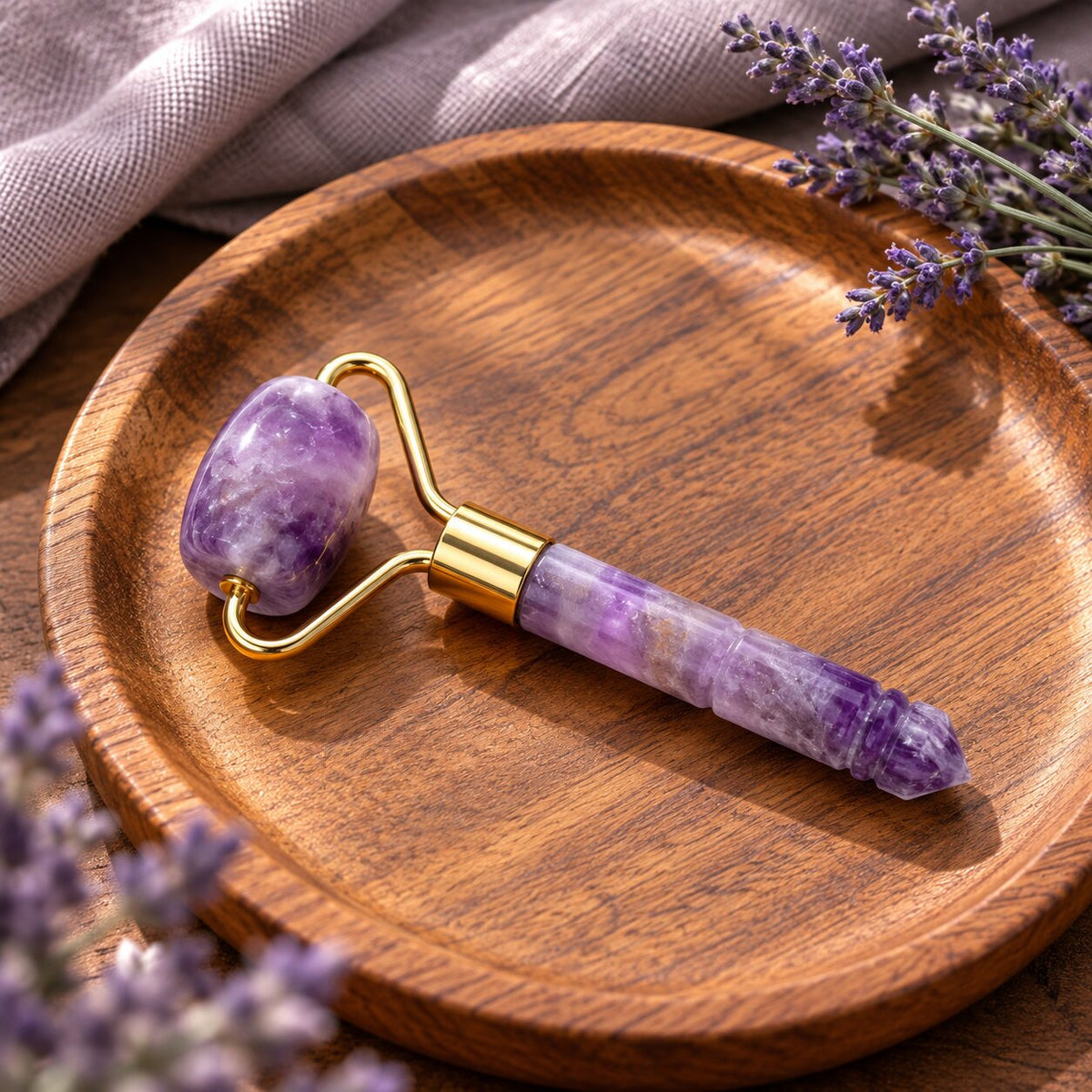 Amethyst crystal small roller