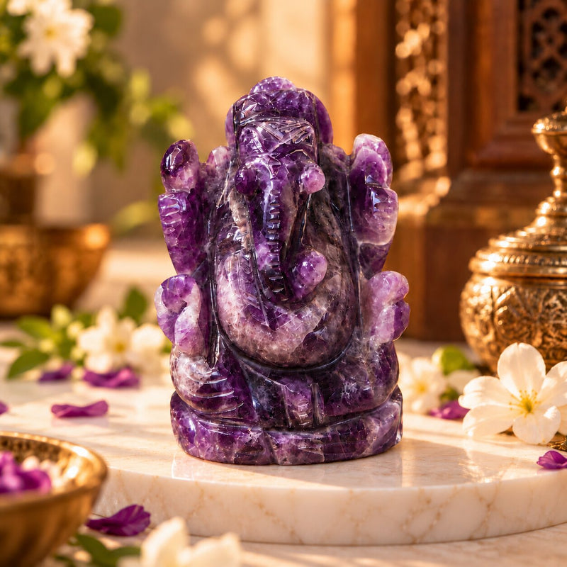 Amethyst Crystal ganesh ji 