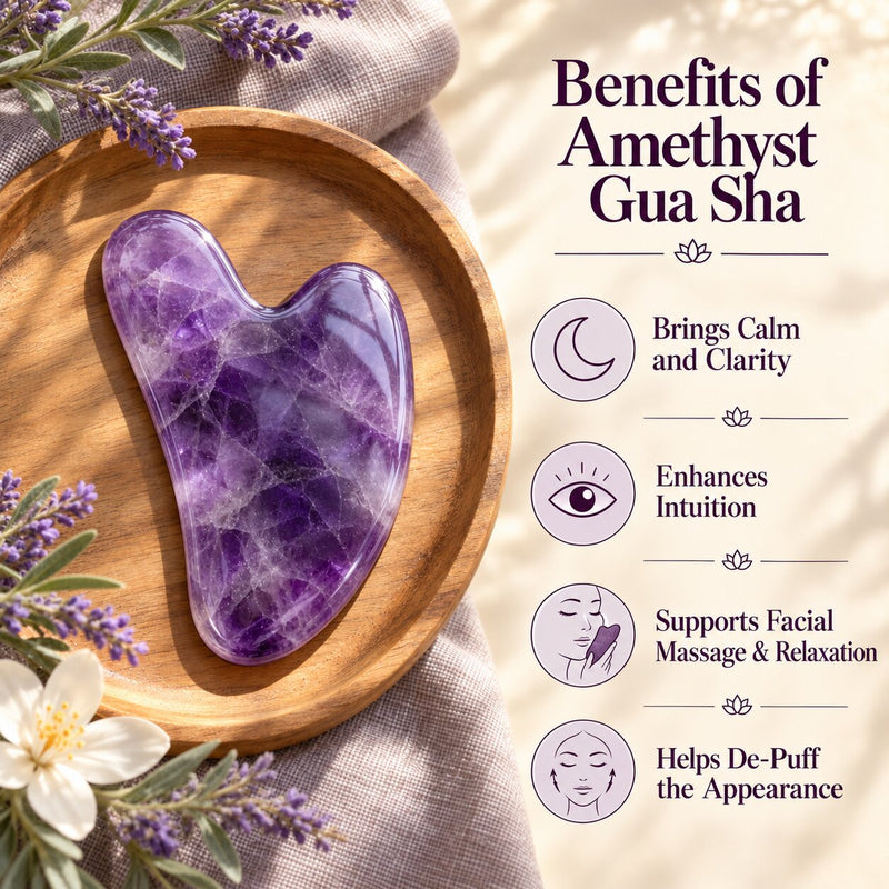 Benefits of Amethyst crystal Gua Sha 