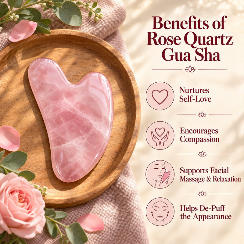 benefits of rose quartz crystal Gua Sha 