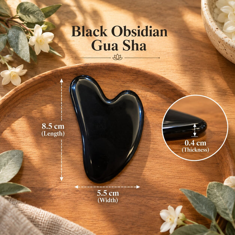 dimensions of Black Obsidian Gua Sha