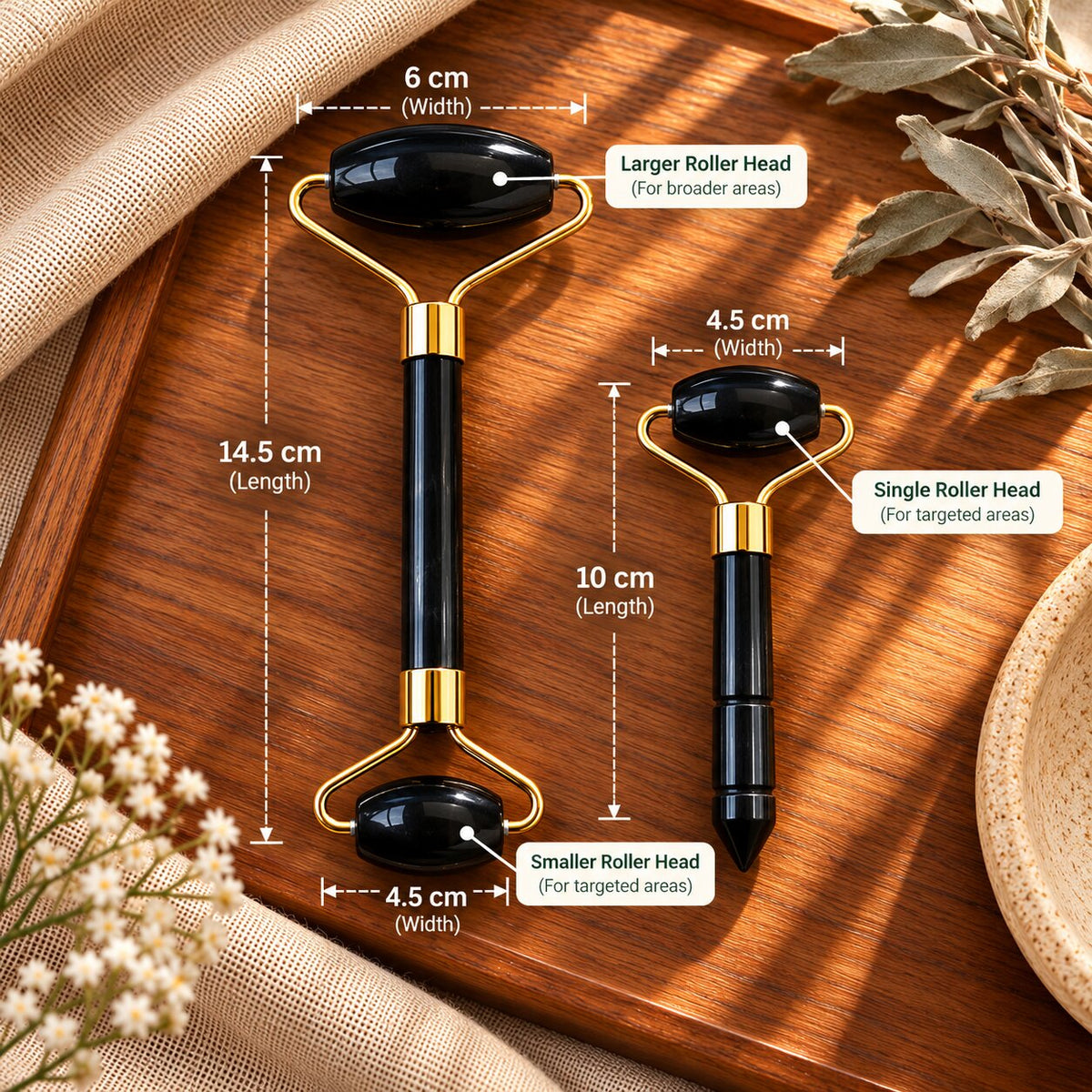dimensions of Black Obsidian Roller