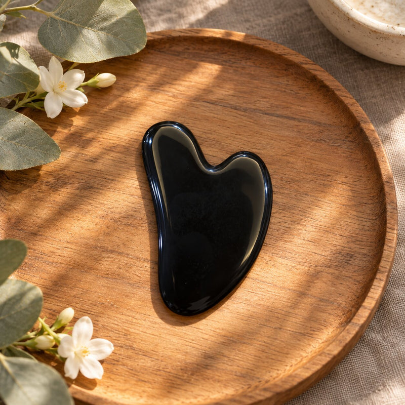 Black obsidian crystal Gua Sha 