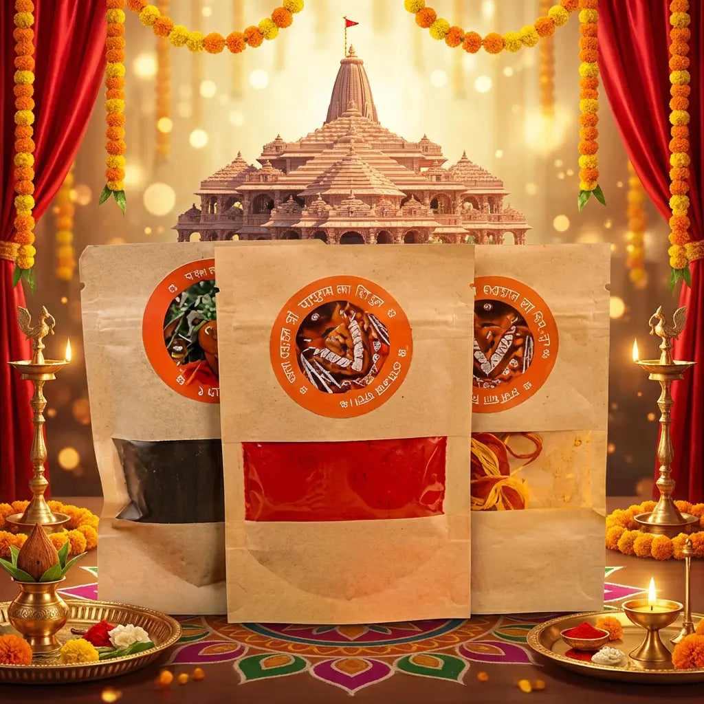 Hanuman Jayanti Puja Samagri Kit with Sindoor, Mauli and Ritual Essentials Included in Prasad Box - Blessed in Ayodhya Dharmik