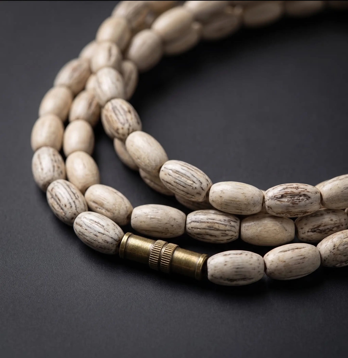 Closeup  Prem Tulsi Mala – Double Round, 10 mm
