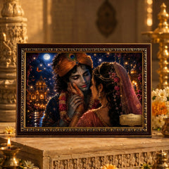 Premium Radha Krishna Eternal Bond Photo Frame for Home, Temple & Gifting – Blessed in Vrindavan