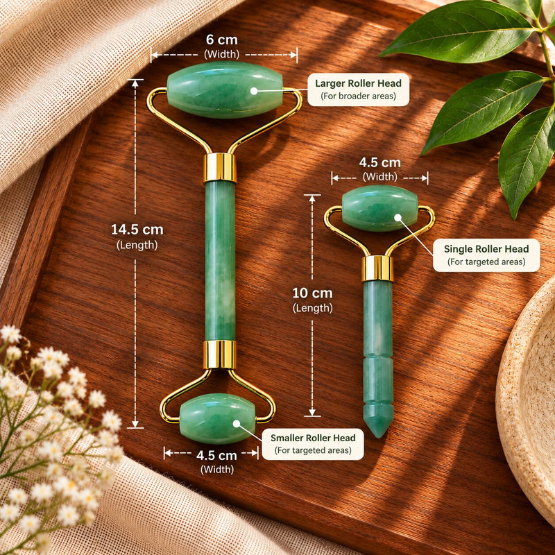 dimensions of green aventurine crystal  regular and small size roller 