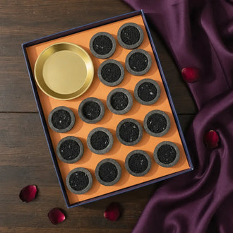Incense cups arranged in a decorative display for spiritual rituals, blessings, and peaceful ambiance