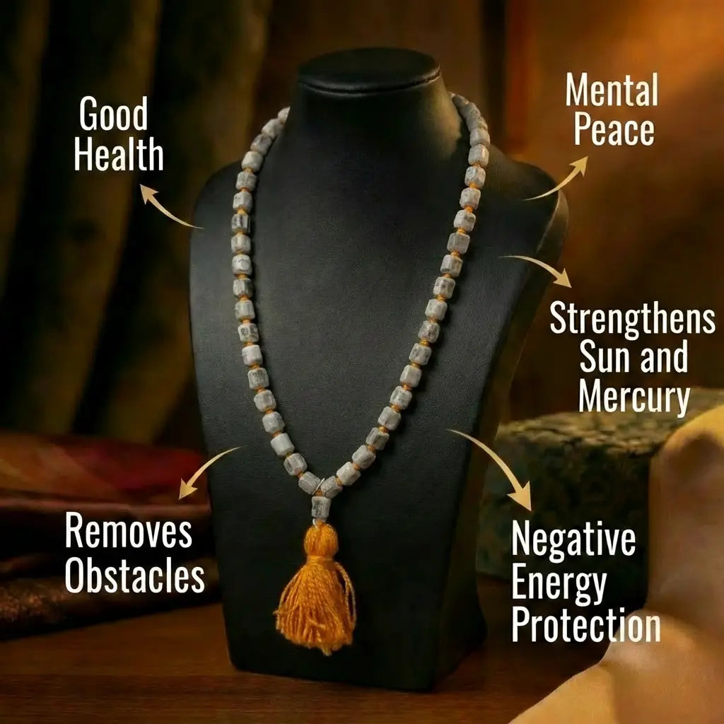 Tulsi Japa Mala with 108 Original Big Beads for Meditation. Dharmik