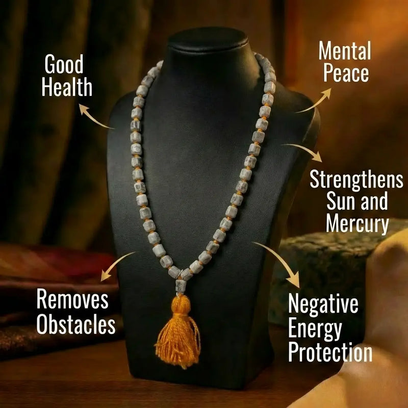 Tulsi Japa Mala with 108 Original Big Beads for Meditation. Dharmik