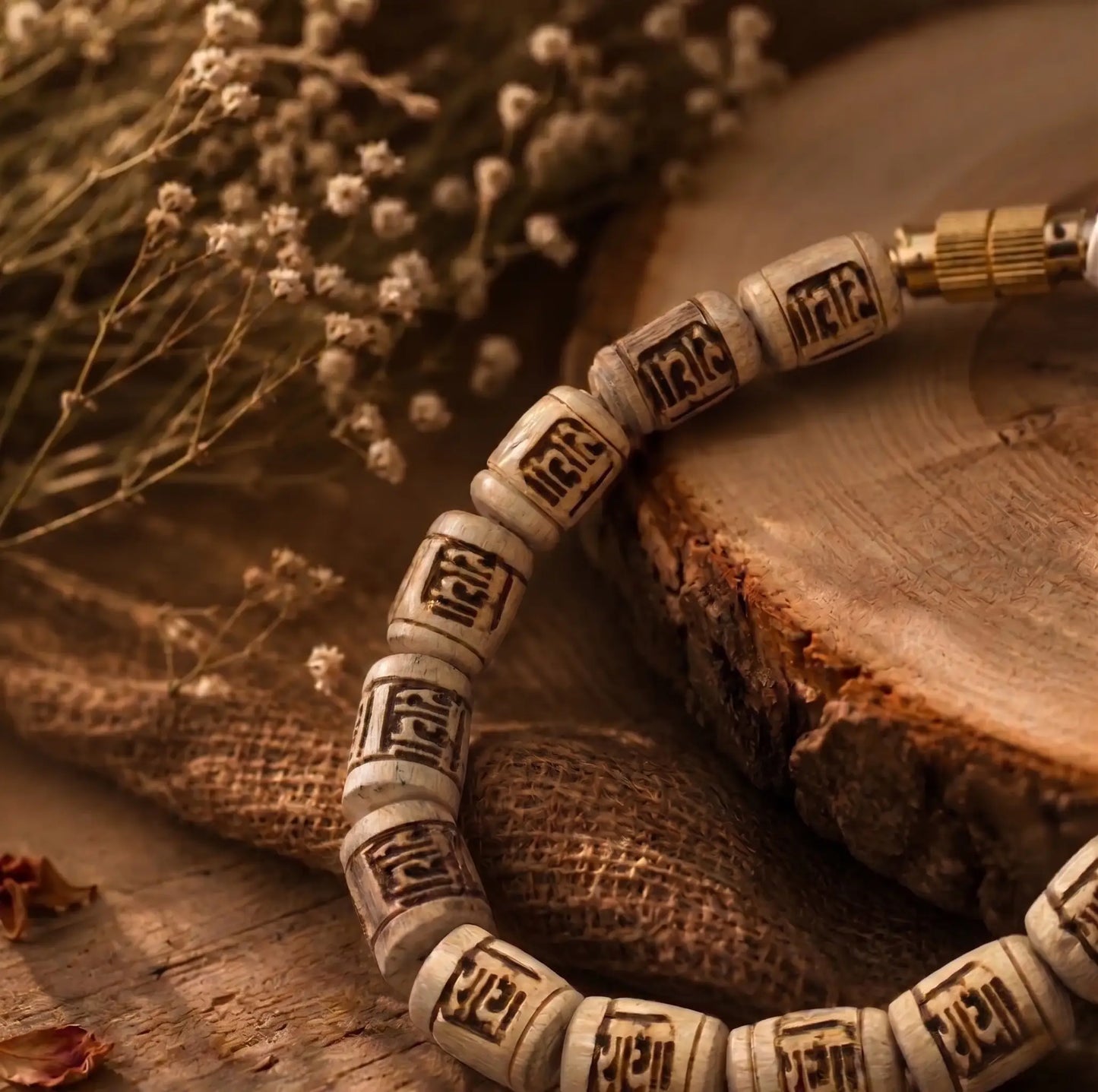 Original Radha Name Tulsi Kanthi Mala (Big Beads) – Single Round, 8 mm, Daily Bhakti