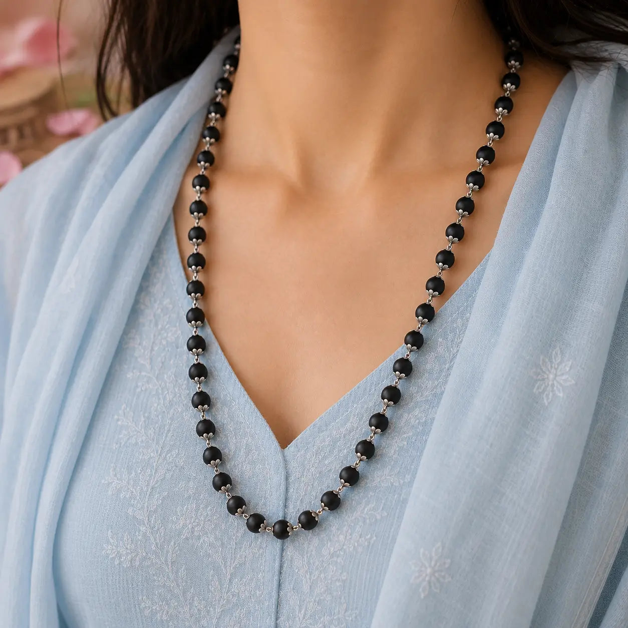 Premium Karungali Combo(Mala & Bracelet) – 54 Beads & 17 Beads, 8 mm, Blessed in Sabarimala