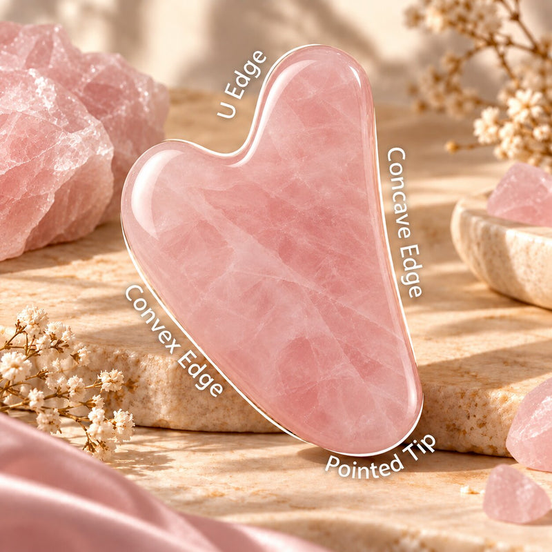 edges of quartz crystal Gua Sha 