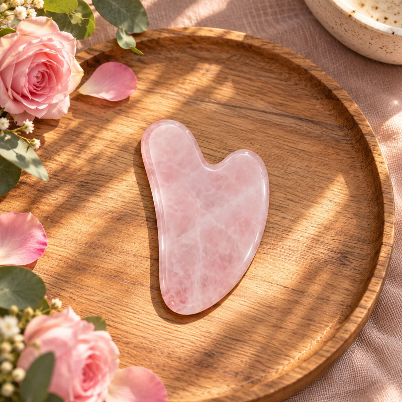 Rose quartz  crystal Gua Sha 
